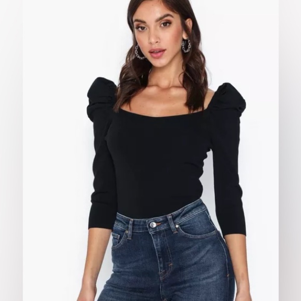 NWT River Island Puff Sleeve Knit Top - Picture 4 of 11
